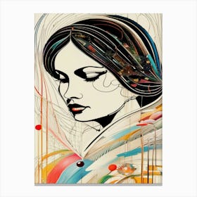 Stitching Of A Woman Canvas Print