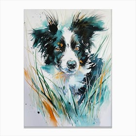 Border Collie Watercolor Painting 3 Canvas Print