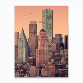 New York United States Travel Illustration 5 Canvas Print
