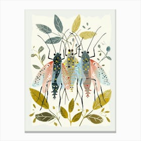 Colourful Insect Illustration Aphid 7 Canvas Print