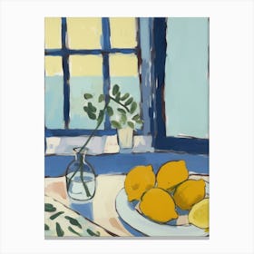 Lemons By The Window Canvas Print