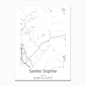 Sainte Sophie,Canada Minimalist Map Canvas Print