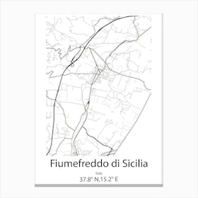 Fiumefreddo Di Sicilia,Italy Minimalist Map Canvas Print