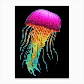 Sea Nettle Jellyfish Pop Art Illustration 3 Canvas Print