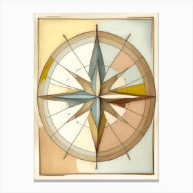 Compass Symbol Abstract Painting Canvas Print
