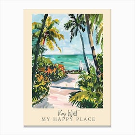 My Happy Place Key West 4 Travel Poster Canvas Print