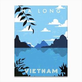 Ha Long, Vietnam — Retro travel minimalist poster Canvas Print