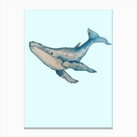 Blue Whale Watercolour Stampe su tela