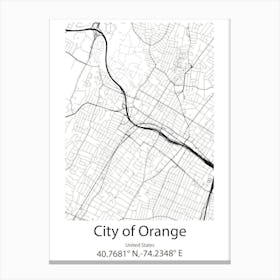 City Of Orange,United States Minimalist Map Canvas Print