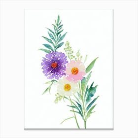 Queen Anne’S Lace Watercolour Flower Canvas Print