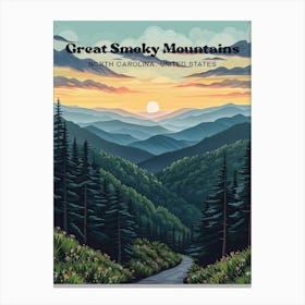 Great Smoky Mountains Appalachian Travel Art Canvas Print