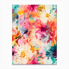Wild Painted Flowers Canvas Print