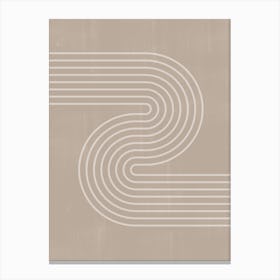 Simple Neutral Color Scandinavian Line Contemporary Graphic Design Canvas Print