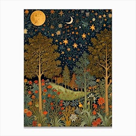 William Morris Night In The Woods 9 Canvas Print