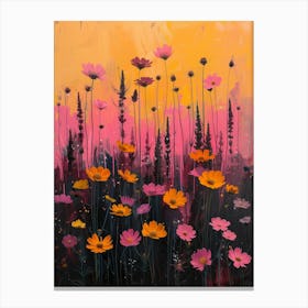 Sunset Flowers Canvas Print