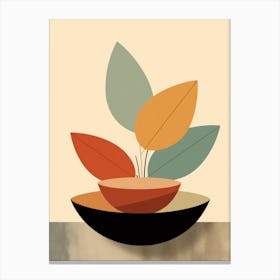 Bowl Of Leaves Canvas Print