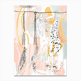 Feathers Hanging On A Line Canvas Print