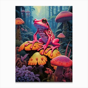 Poison Dart Frog Neon 3 Canvas Print