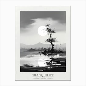 Tranquility Abstract Black And White 4 Poster Canvas Print