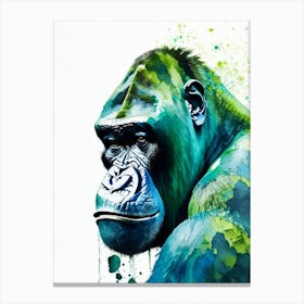 Gorilla Peeling Banana Gorillas Mosaic Watercolour 4 Canvas Print