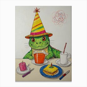 Birthday Lizard 2 Canvas Print