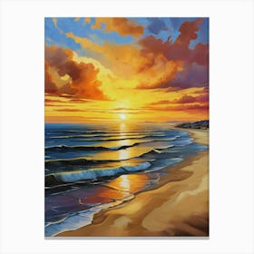 203.Golden sunset,San Francisco,USA. 1 Canvas Print