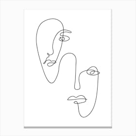 Abstract face line art 3 Canvas Print