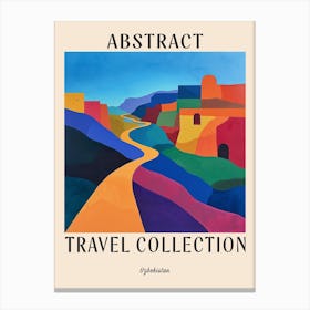 Abstract Travel Collection Poster Uzbekistan 2 Canvas Print