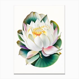 White Lotus Decoupage 3 Canvas Print