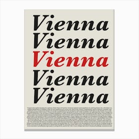 Vienna Vintage Typography Canvas Print