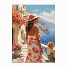 Woman In A Hat art print Canvas Print