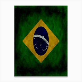 Brazil Flag Texture Canvas Print