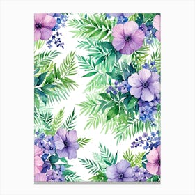 Watercolor Floral Pattern Canvas Print