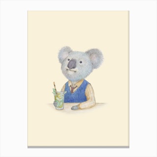 Koala And Mojito Canvas Print