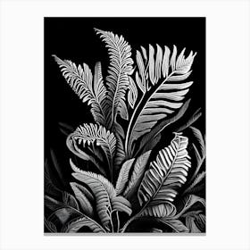 Cinnamon Fern Linocut Canvas Print