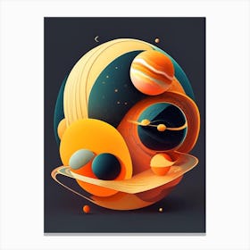 Solar System Comic Space Space Canvas Print
