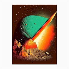 Asteroid 2 Vintage Sketch Space Canvas Print