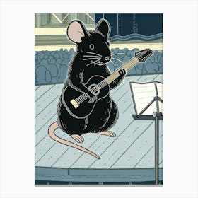 Rat Playing Guitar Canvas Print