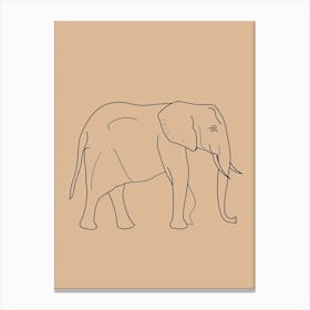 Elephant Drawing - Boho, Line Art 7 Canvas Print