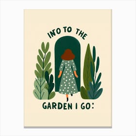 Into The Garden I Go - brown brunette hair woman Canvas Print