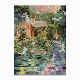 Monet Pond Fairies Scrapbook Collage 7 Canvas Print