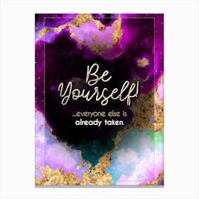 Be Yourself Prismatic Star Space Motivational Quote Canvas Print