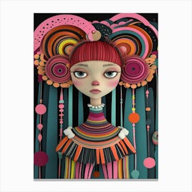 Girl With Colorful Hair 1 Canvas Print