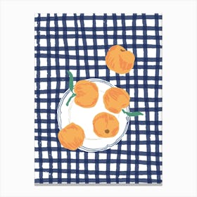 Peaches Checkered Poster Canvas Print