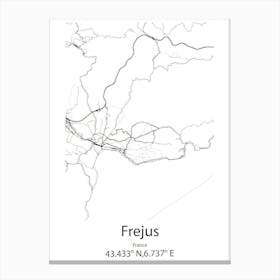 Frejus,France Minimalist Map Canvas Print