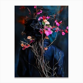 Woman With Flowers On Her Head 11 Canvas Print