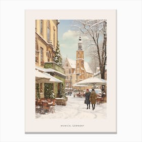 Vintage Winter Poster Munich Germany 1 Canvas Print