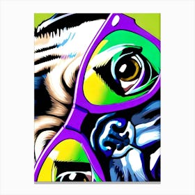 Pug With Purple Rimmed Glasses Canvas Print