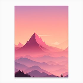 Misty Mountains Vertical Background In Pink Tone 68 Canvas Print