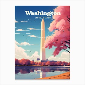 Washington United States Obelisk Modern Travel Art Canvas Print